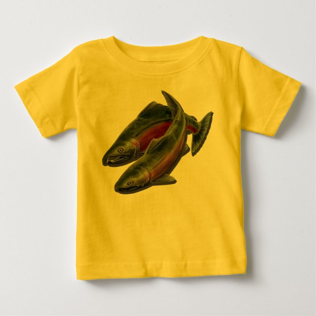 Baby Fishing T-Shirt Baby Coho Salmon Fish Shirts (Front)