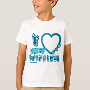 Baby fit I love my boyfriend in BLUE T-Shirt
