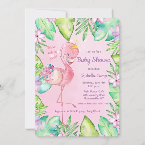 Baby Flamingo Baby Shower Invitation