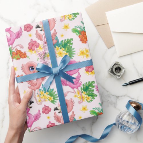 Baby Flamingos Wrapping Paper