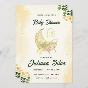Baby Floral Baby Shower Invitation