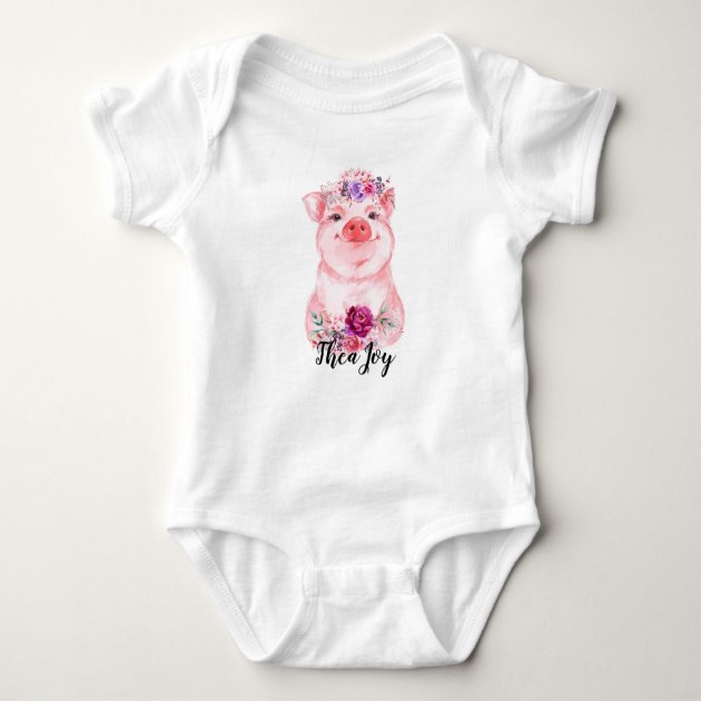 floral pig baby clothes