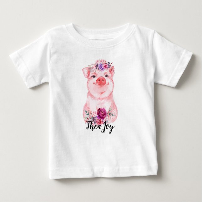Baby Floral Pig Shirt (Front)