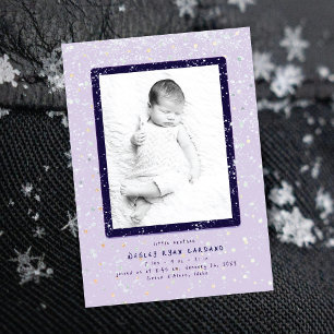 Baby Flurry   Vertical Birth Announcement