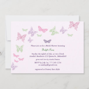 Baby Flutters Shower Invitation purple