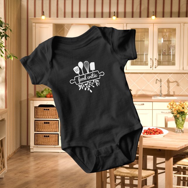 Baby Food Critic Kitchen Utensil and Greenery Bodysuit (Creator Uploaded)