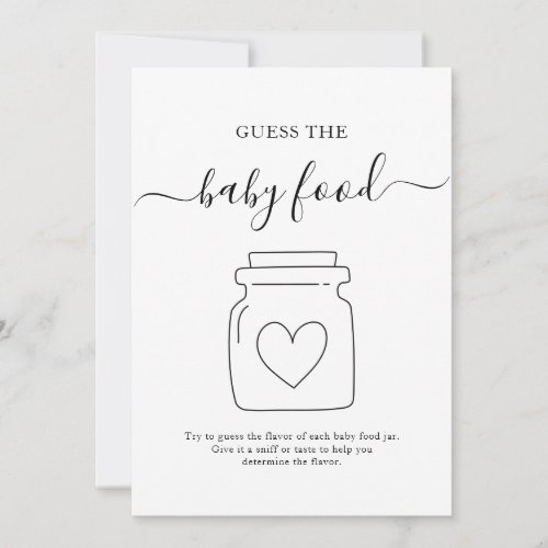 Baby Food Guessing Baby Shower Game  Invitation