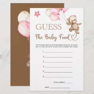 Baby food teddy bear baby shower game