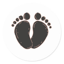 Baby foot print stickers