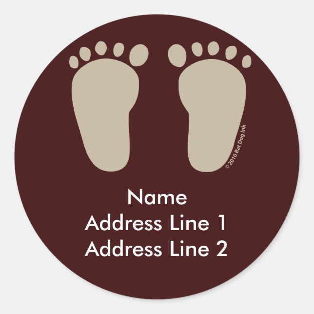 Baby Foot Prints Addres Labels (Front)