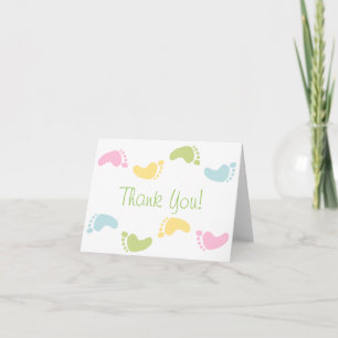 Baby Foot Prints Baby Sprinkle Thank You Cards