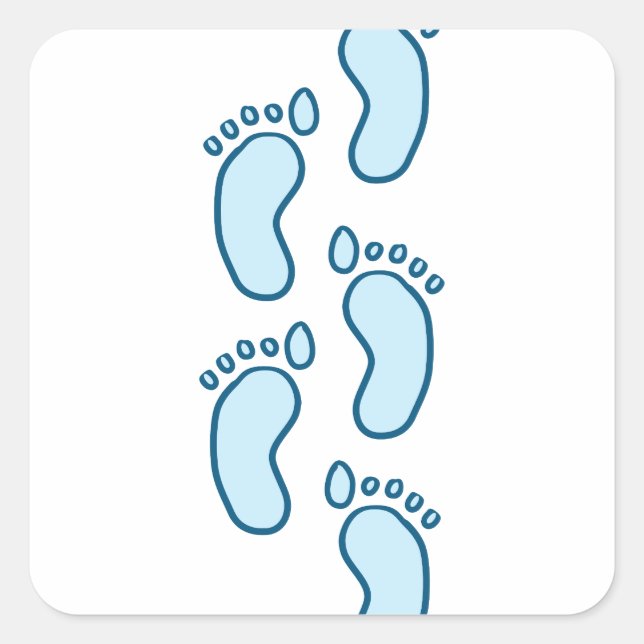 Baby Foot Steps Square Sticker (Front)