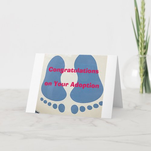 BABY FOOTPRINST  LOVE ON YOUR ADOPTION CARD