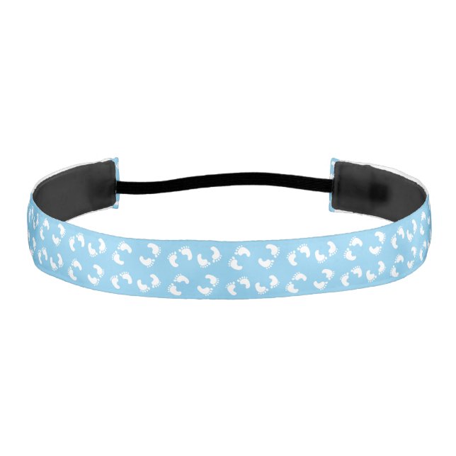 Baby Footprints, Babies Foot, Footsteps, Blue, Boy Athletic Headband (Front)
