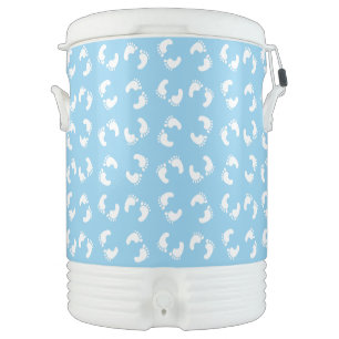 Baby Footprints, Babies Foot, Footsteps, Blue, Boy Beverage Cooler