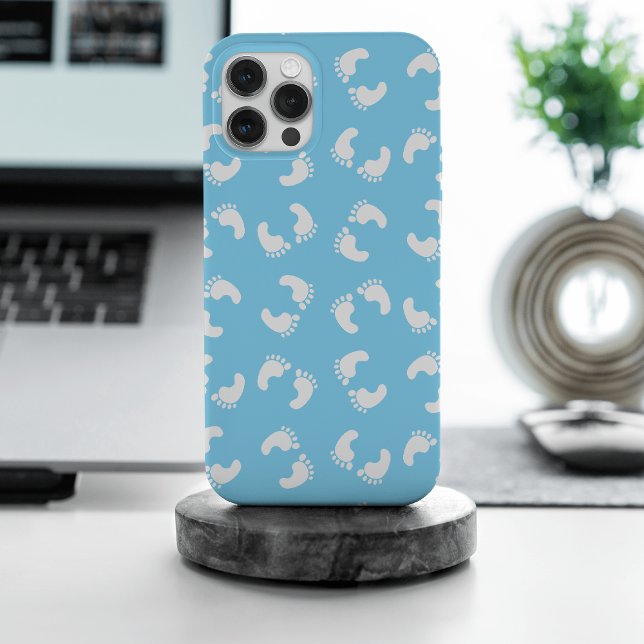 Baby Footprints, Babies Foot, Footsteps, Blue, Boy Case-Mate iPhone Case (Creator Uploaded)