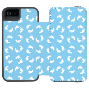 Baby Footprints, Babies Foot, Footsteps, Blue, Boy iPhone SE/5/5s Wallet Case