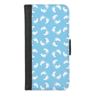 Baby Footprints, Babies Foot, Footsteps, Blue, Boy iPhone 8/7 Wallet Case