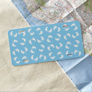 Baby Footprints, Babies Foot, Footsteps, Blue, Boy License Plate