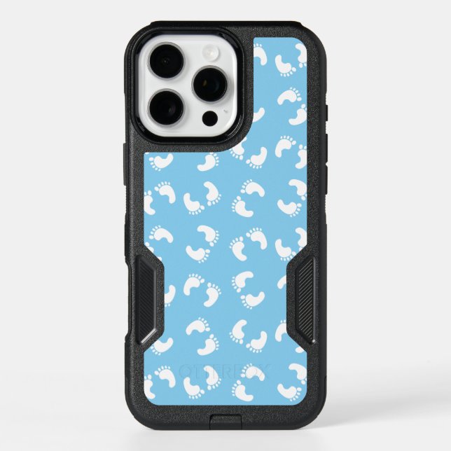 Baby Footprints, Babies Foot, Footsteps, Blue, Boy Otterbox iPhone Case (Back)