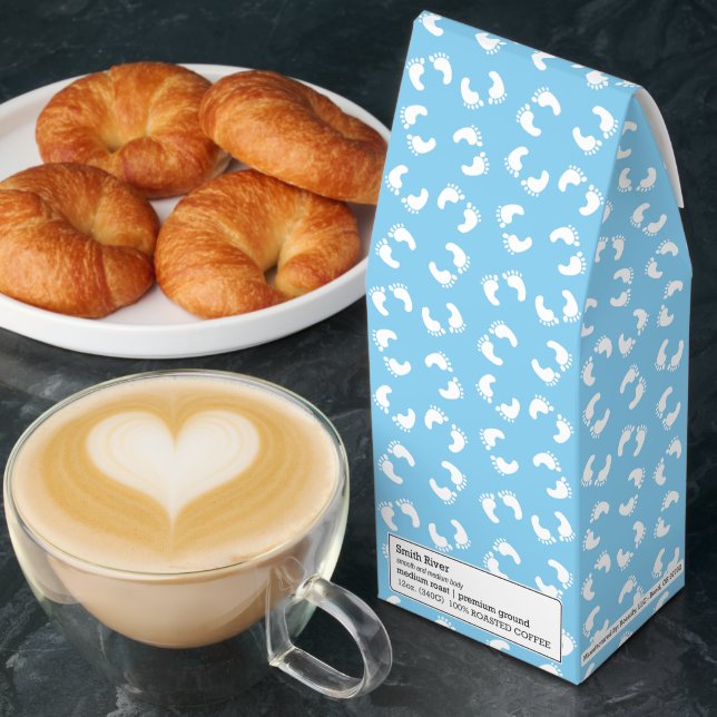 Baby Footprints, Babies Foot, Footsteps, Blue, Boy Roasted Coffee (Breakfast)