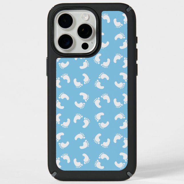 Baby Footprints, Babies Foot, Footsteps, Blue, Boy Speck iPhone Case (Front)