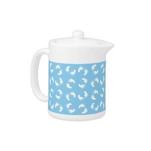 Baby Footprints, Babies Foot, Footsteps, Blue, Boy Teapot