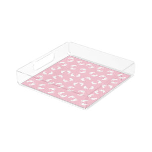 Baby Footprints, Babies Foot, Footsteps, Pink Girl Acrylic Tray