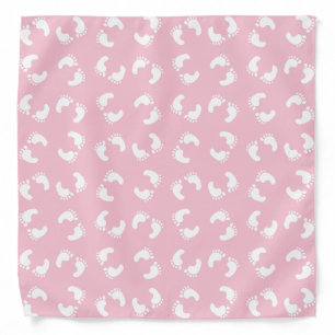 Baby Footprints, Babies Foot, Footsteps, Pink Girl Bandana