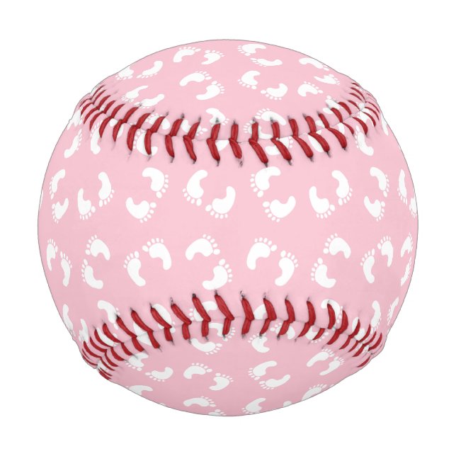 Baby Footprints, Babies Foot, Footsteps, Pink Girl Baseball (Back)