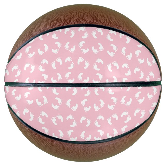 Baby Footprints, Babies Foot, Footsteps, Pink Girl Basketball (Front)