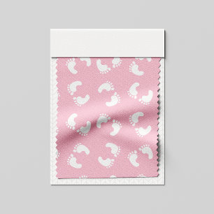 Baby Footprints, Babies Foot, Footsteps, Pink Girl Fabric