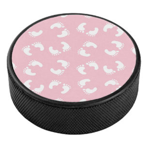 Baby Footprints, Babies Foot, Footsteps, Pink Girl Hockey Puck