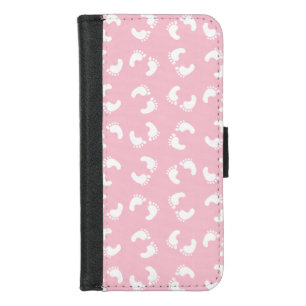 Baby Footprints, Babies Foot, Footsteps, Pink Girl iPhone 8/7 Wallet Case