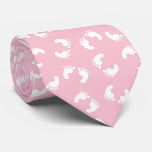 Baby Footprints, Babies Foot, Footsteps, Pink Girl Neck Tie