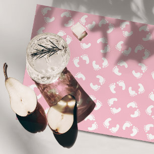 Baby Footprints, Babies Foot, Footsteps, Pink Girl Placemat