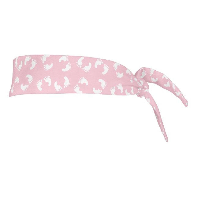 Baby Footprints, Babies Foot, Footsteps, Pink Girl Tie Headband (Rotate 90)