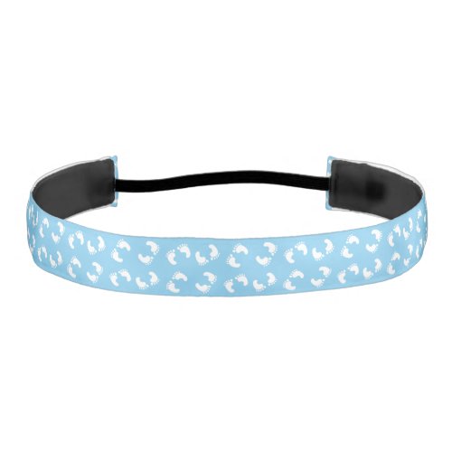 Baby Footprints Baby Foot Footsteps Feet Blue Athletic Headband