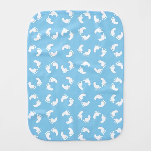 Baby Footprints Baby Foot Footsteps Feet Blue Baby Burp Cloth