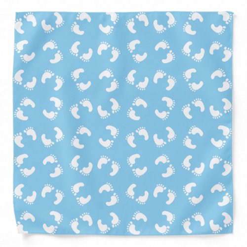 Baby Footprints Baby Foot Footsteps Feet Blue Bandana