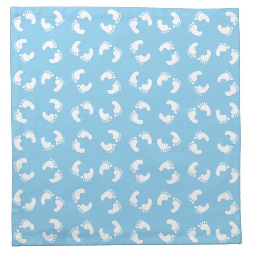 Baby Footprints Baby Foot Footsteps Feet Blue Cloth Napkin