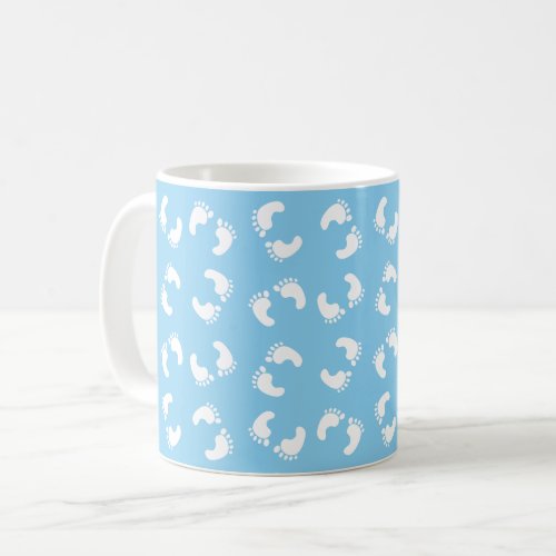 Baby Footprints Baby Foot Footsteps Feet Blue Coffee Mug