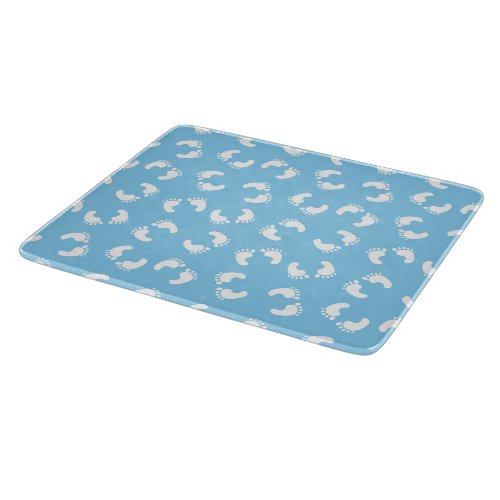 Baby Footprints Baby Foot Footsteps Feet Blue Cutting Board