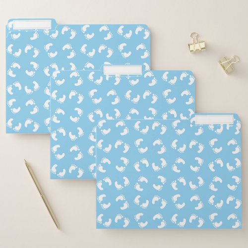 Baby Footprints Baby Foot Footsteps Feet Blue File Folder