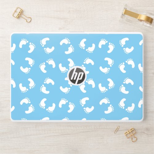 Baby Footprints Baby Foot Footsteps Feet Blue HP Laptop Skin