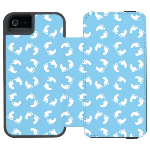 Baby Footprints Baby Foot Footsteps Feet Blue iPhone SE55s Wallet Case