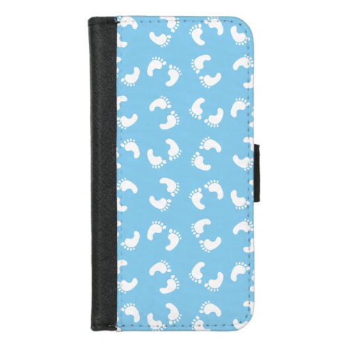 Baby Footprints Baby Foot Footsteps Feet Blue iPhone 87 Wallet Case