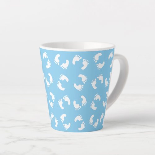 Baby Footprints Baby Foot Footsteps Feet Blue Latte Mug