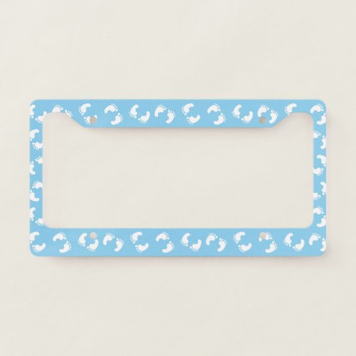 Baby Footprints Baby Foot Footsteps Feet Blue License Plate Frame