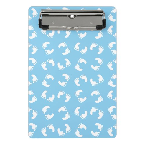 Baby Footprints Baby Foot Footsteps Feet Blue Mini Clipboard